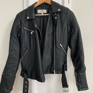 Faux Leather Moto Jacket